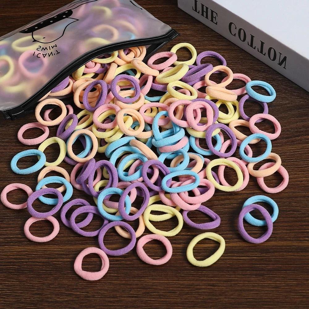 50Pcs Women S Seamless Thumb Ring Hair Ties Bagged Ponytail Holders With Compact Elastic Bands For Diy Simple Fashion Hair Cord