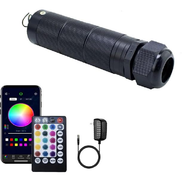 AZIMOM Bluetooth/RF Control 16W Music Mode Fiber Optic Light Source RGBW Light Box Engine for Car Home Star Ceiling Light Effect Decoration