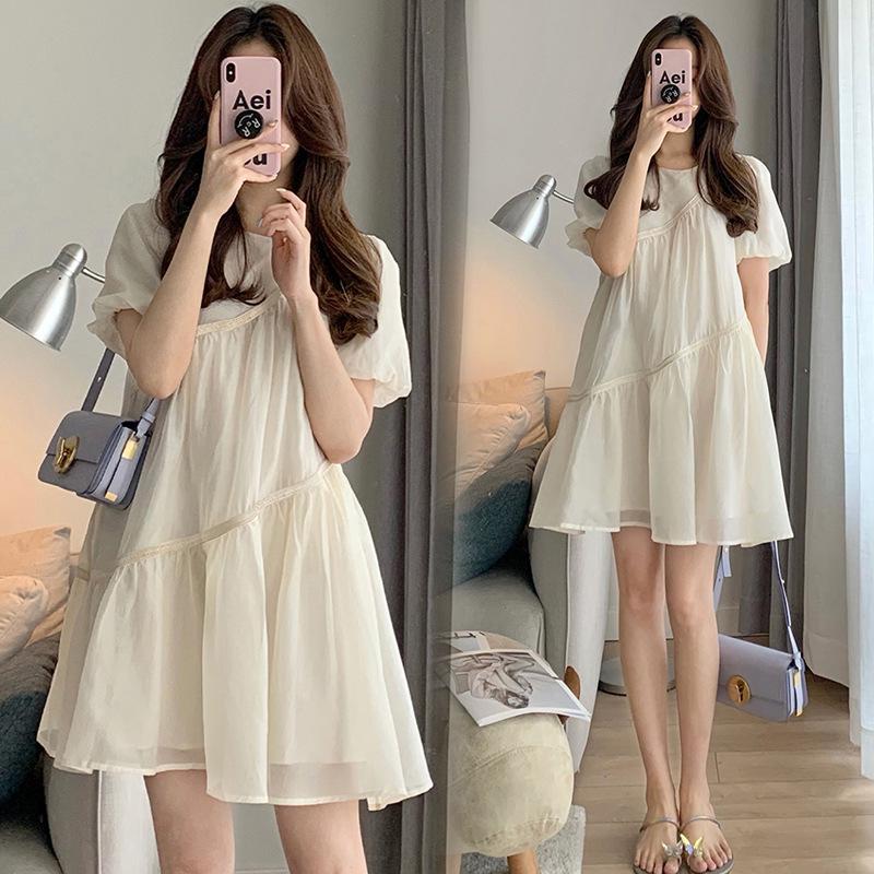 2026 Stylish Summer Maternity Pullover: Short-Sleeve Loose Fit Dress 2XL