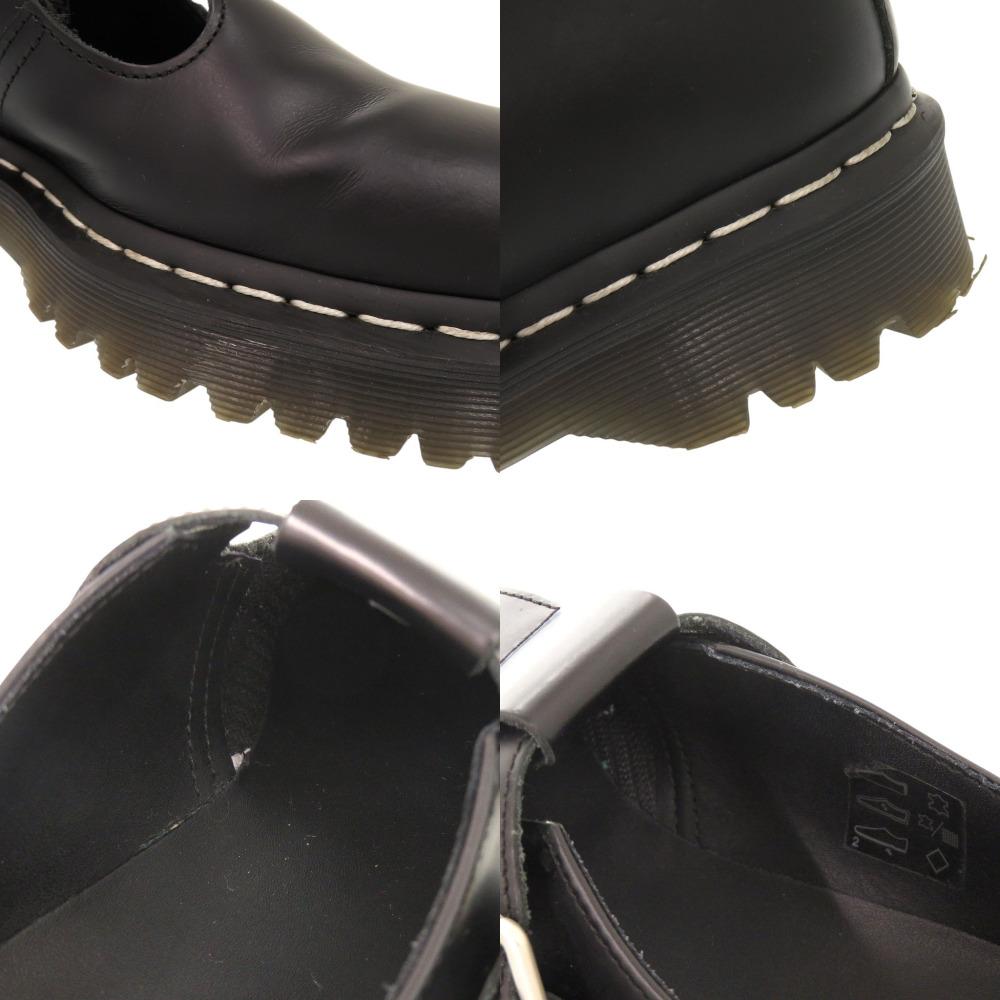 Used AUTHENTIC Dr.Martens POLLEY BEX White Stitch T-BarLeather Shoes Black Leather