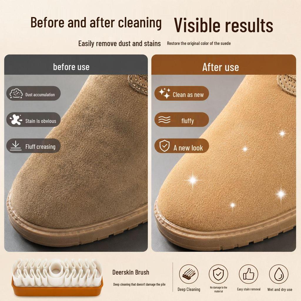 Durable Suede & Nubuck Cleaning Brush for Stain and Dust Removal