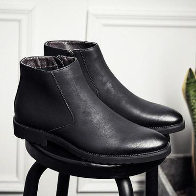 Spring Autumn Fashion Chelsea Boots Men Soft Ankle Boots British Style Mens Boots Brand Male Footwear Black