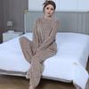 Women's Coral Fleece Jacquard Pajama Set - Thick Velvet, Warm Casual Loungewear for Couples, Autumn/Winter 
