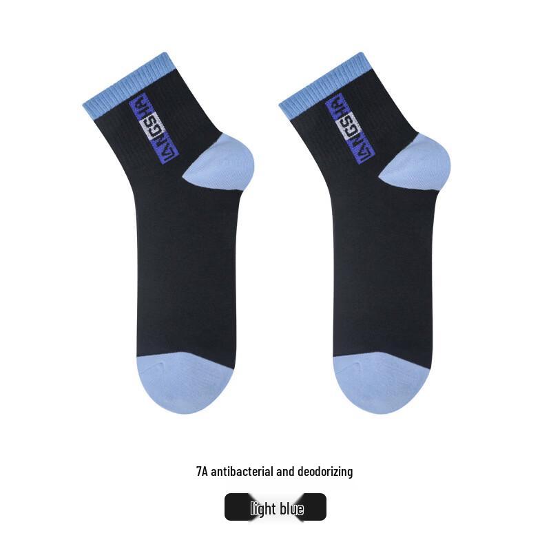 LangSha Men s Thin Antibacterial Odor-Resistant Sports Mid-Calf Socks