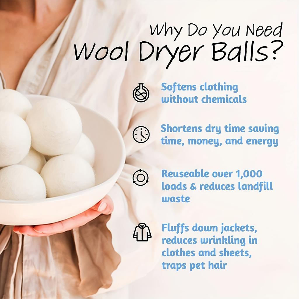Household Wool Dryer Ball Reusable Washing Machine Quick-Dry Anti-Tangle Laundry Ball Clothe Softener Antistatic Cleaning Gadget