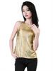 Allegra K Sequin Tank Metallic Shiny Sleeveless Christmas Dance Slim Light Size XL Top, Top, Costume, Fit, Women's, Gold,