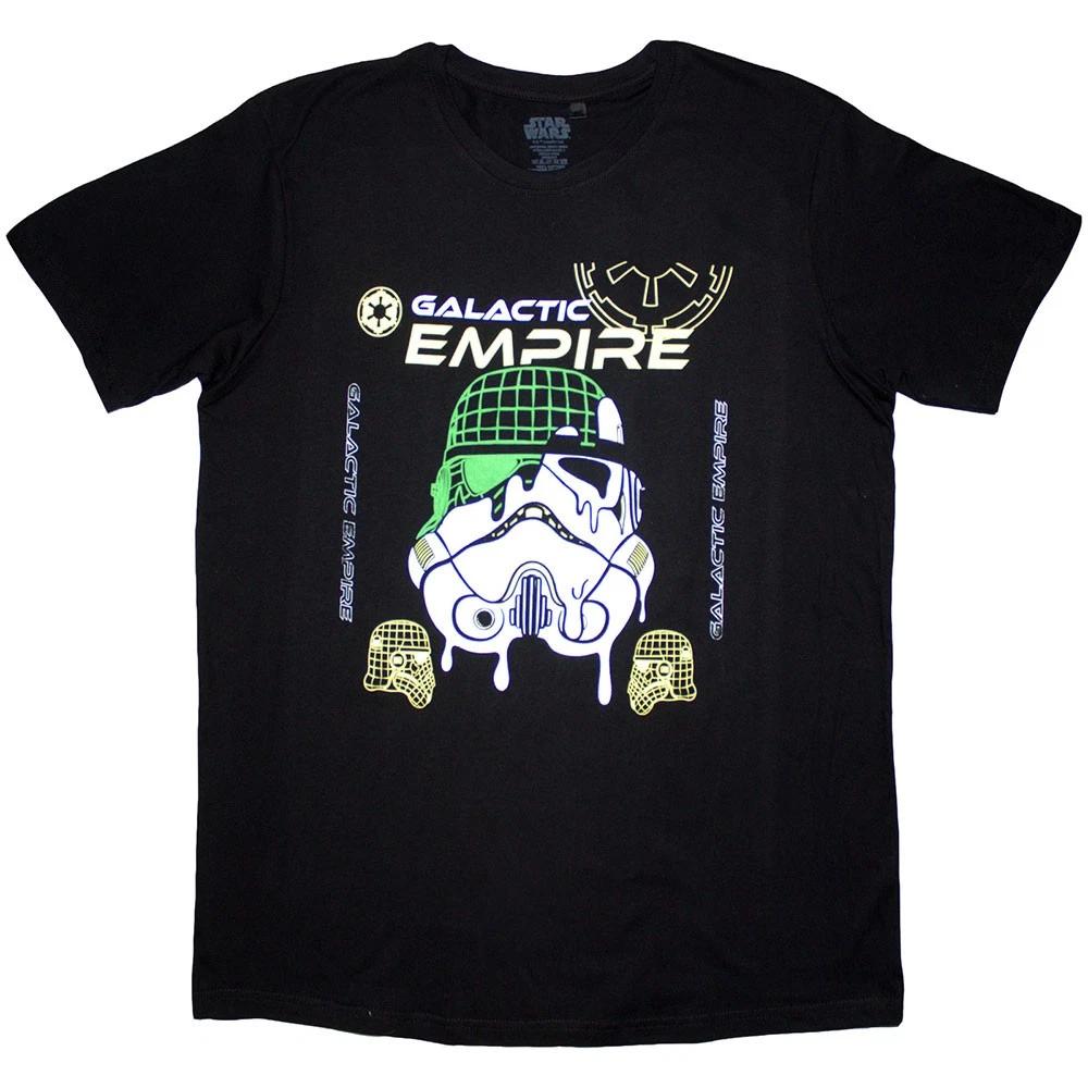 Star Wars Galactic Empire Melted Mask T-Shirt Black New M