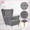 Diana Scandinavian Family Furniture Wing Chair, Light Gray Ash PRO