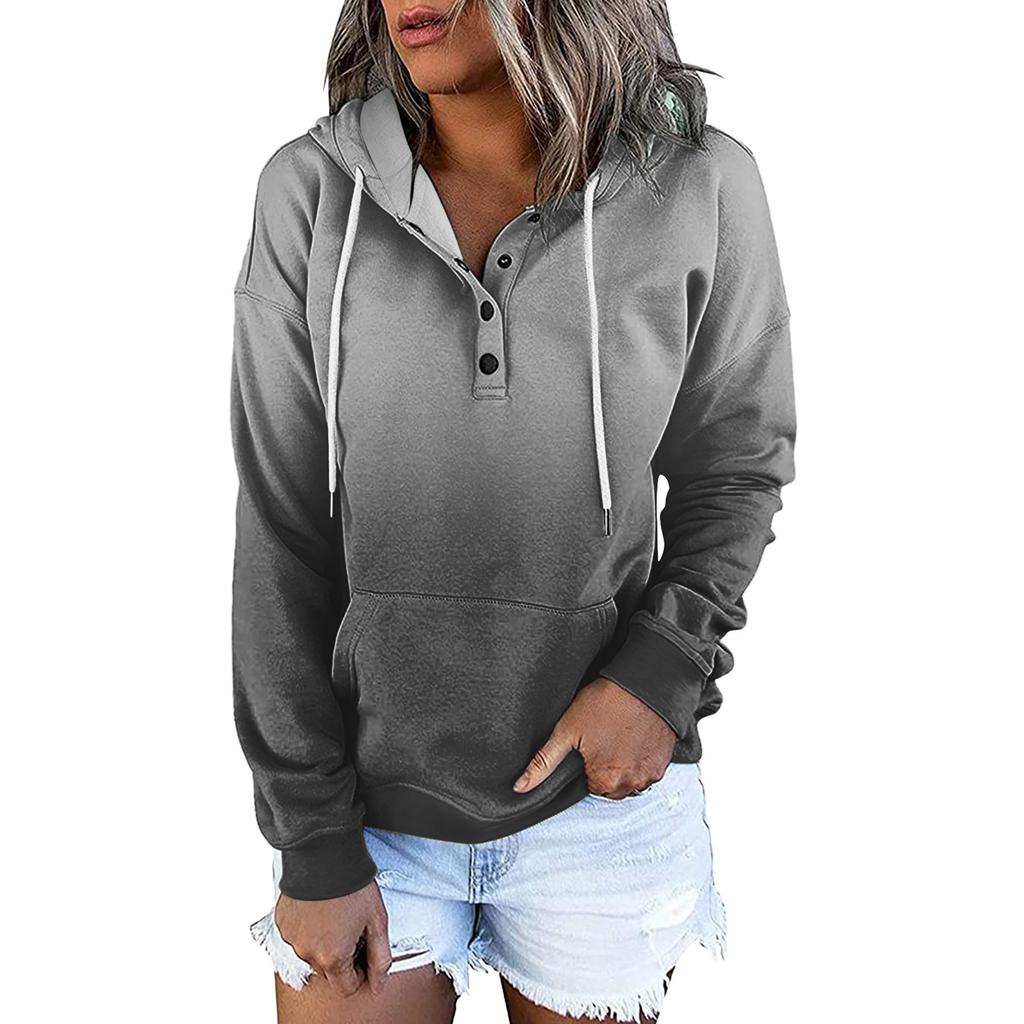 Womens Casual Hoodies Pullover Tops Drawstring Long Sleeve Striped Loose Fit Sweatshirts Tops