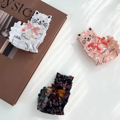Sweet Cat Hair Claw High-Quality Handcrafted Cartoon Animal Acetate Hair Accessories Geometric Eco-Friendly Cute Shark Clip