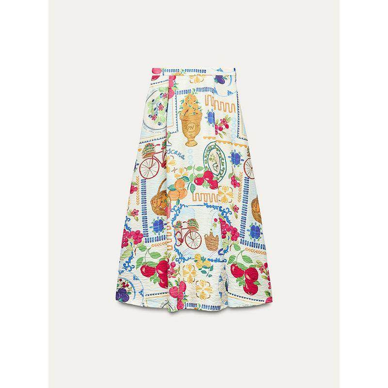 Za2024 Summer New Product Women's Clothes Sling Short Top 8730169 Patchwork Print Cape Skirt 8735169