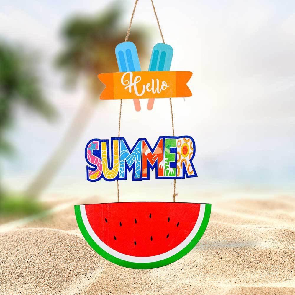 Vibrant Summer Wooden Decorative Hangings For Stylish Beach House Decor Ideas