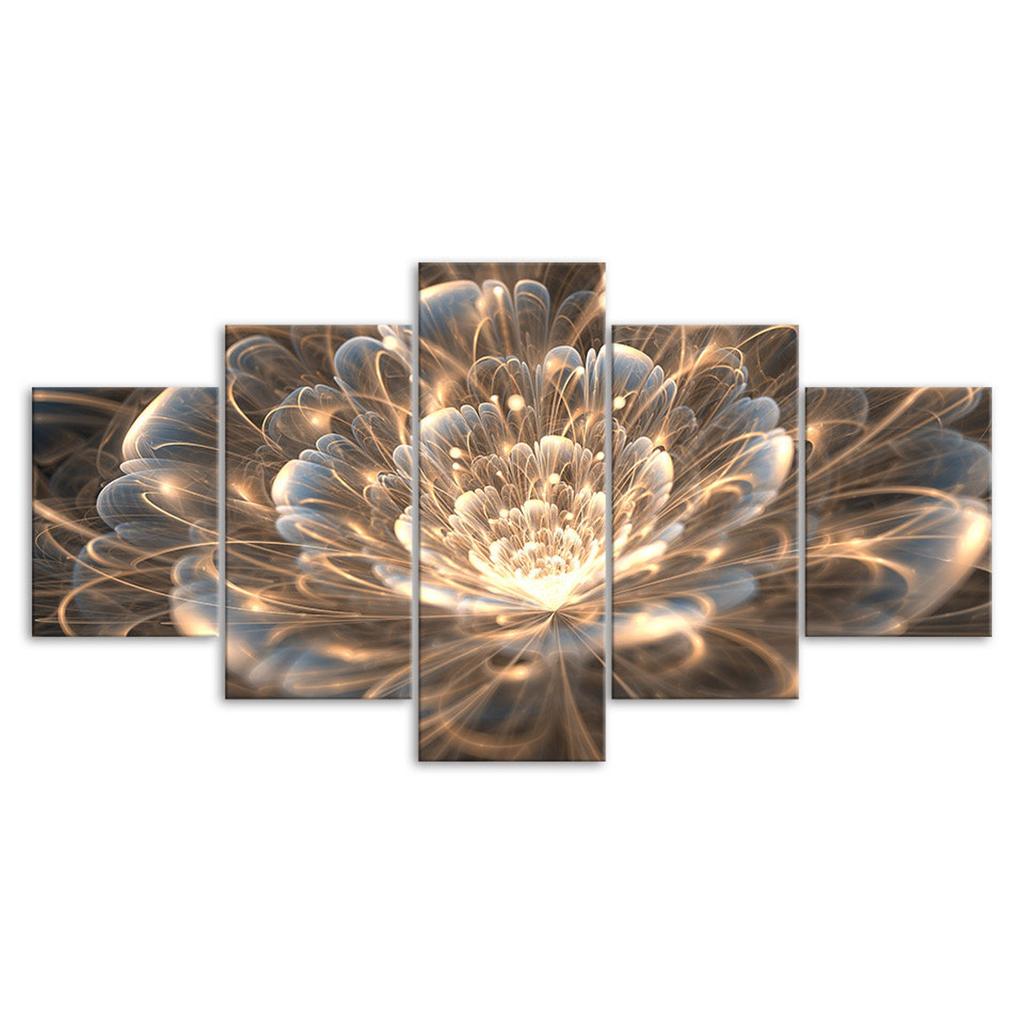 Abstract Flower 5 Piece Canvas Wall Art Multi Panel Print Modern Room Poster Home Decor Picture Gift For Him For Her