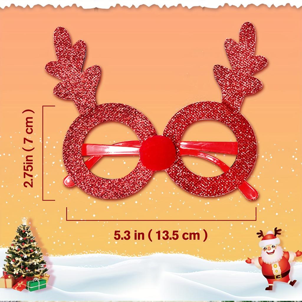 12 stk Julepannebånd brilleramme Halloween Valentinsdag briller Julenisse briller fest Jul