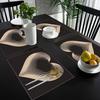 1/2/4-Piece Set, Simple Black Placemats, 12X18 Inch Linen Rectangular Placemats, Heart-Shaped Design, Home DéCor.