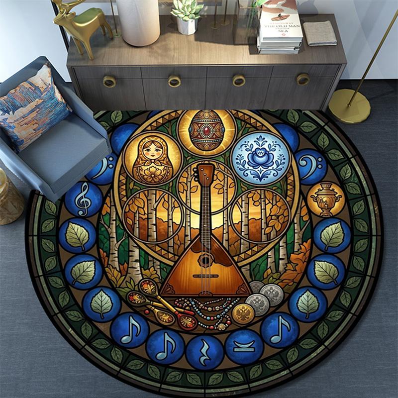 Music Nature Harmony Round Area Rug Under Office Chairs Bedroom Living Room Home Decor