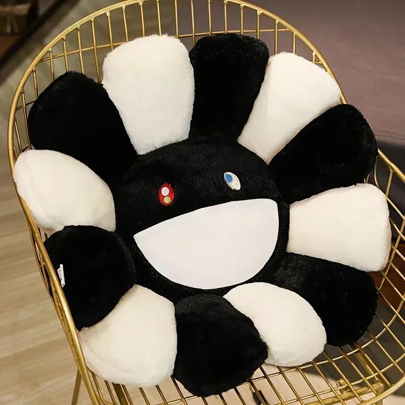 

Cute Sunflower Stuffed Cushion Flower Plush Toy Pillow Kawaii Smile Rainbow Sunflower Stuffed Doll Decorative Back Cushion Gift 40cm