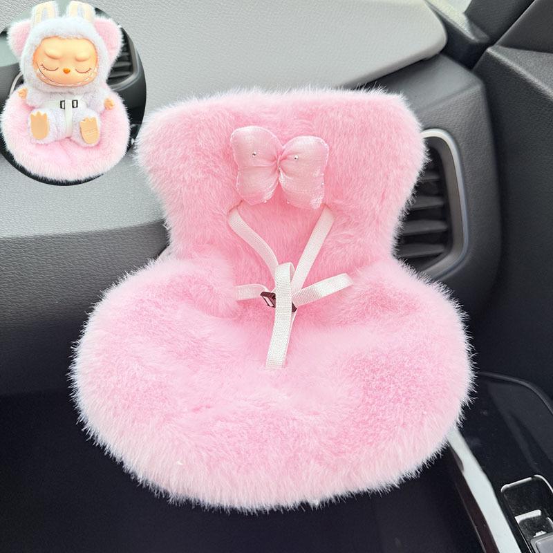 Ventilation Plush Safety Seat Car Air Outlet Decoration Doll Car Interior Decoration for 17cm Labubu Doll