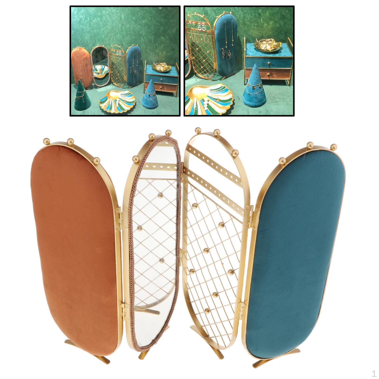 

Полиця-стійка для демонстрації ювелірних виробів Настільний тримач-органайзер для підвішування намиста синій