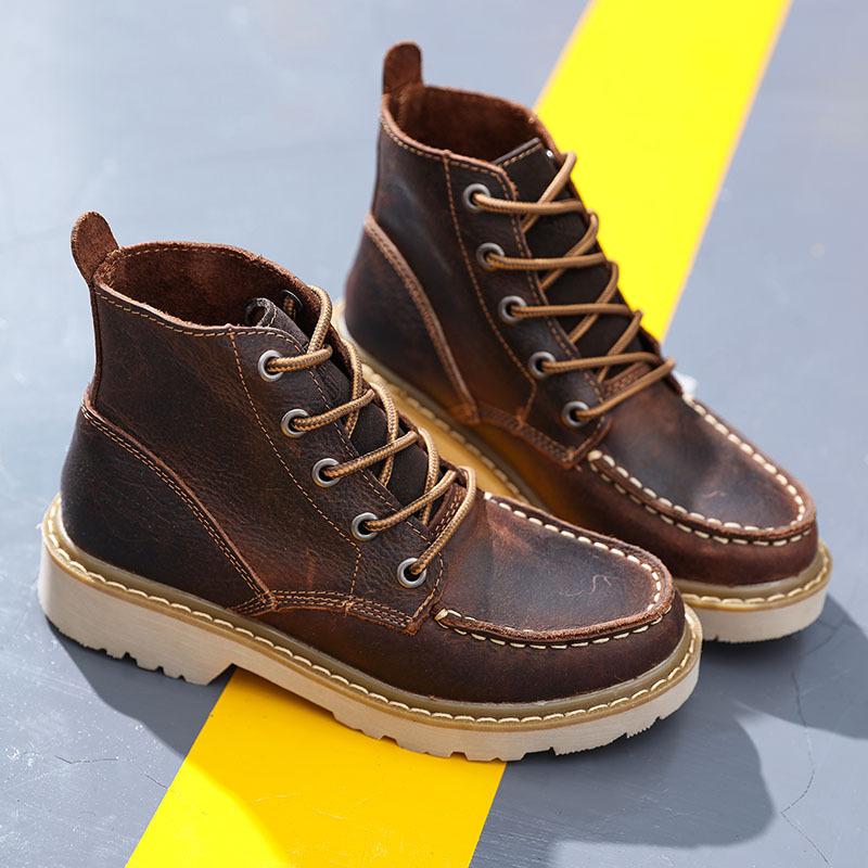 Кожаные женские туфли Британские ботинки Martin Женские ботинки Ботинки Tooling Мужские короткие ботинки Высокие ботинки в стиле ретро для пар 35 6980₽