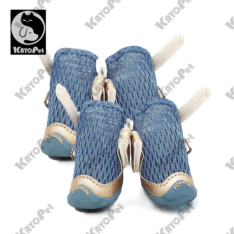 

Новая летняя обувь для собак, маленькая обувь для домашних животных, дышащая, мягкая, с нескользящей подошвой, весенне-летние сетчатые сандалии, чехол, плюшевый мишка Size 35