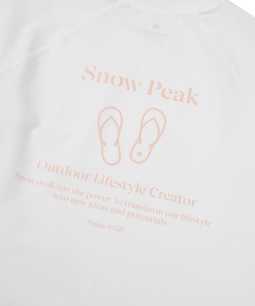 SNOWPEAK APPAREL Loose Fit Women'S Long Sleeve Rash Guard Off White (S24Mwwsw07)