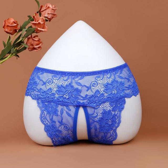 Plus Size Sexy Lingerie Crotchless Panties Women Erotic Open Crotch Underwear Hollow Out Exotic Wear Ladies Transparent G-String