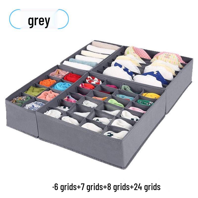 Czteroczęściowy składany zestaw pudełek do przechowywania z włókniny do organizacji bielizny