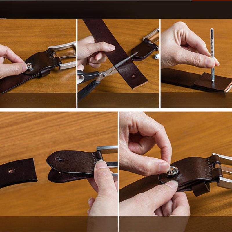 Opasek z pravé kůže Spona Retro Pásek z hovězí kůže Pánské Mládež Středního věku Ležérní Všestranný džínový pásek