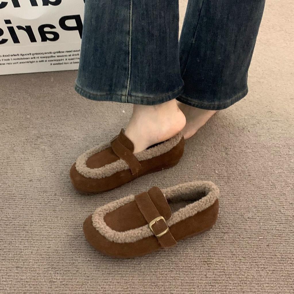 Retro sametové obrovské pohodlné a dobře vypadající dámské nové boty Mao Mao na podzim a zimu 2025 s měkkou podrážkou a teplými sněhovými bavlněnými botami