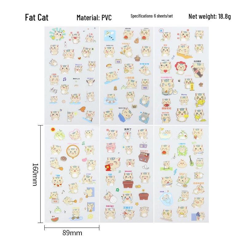 Korean Cartoon Animal Transparent PVC Stickers for Diaries and Baby Growth Journals