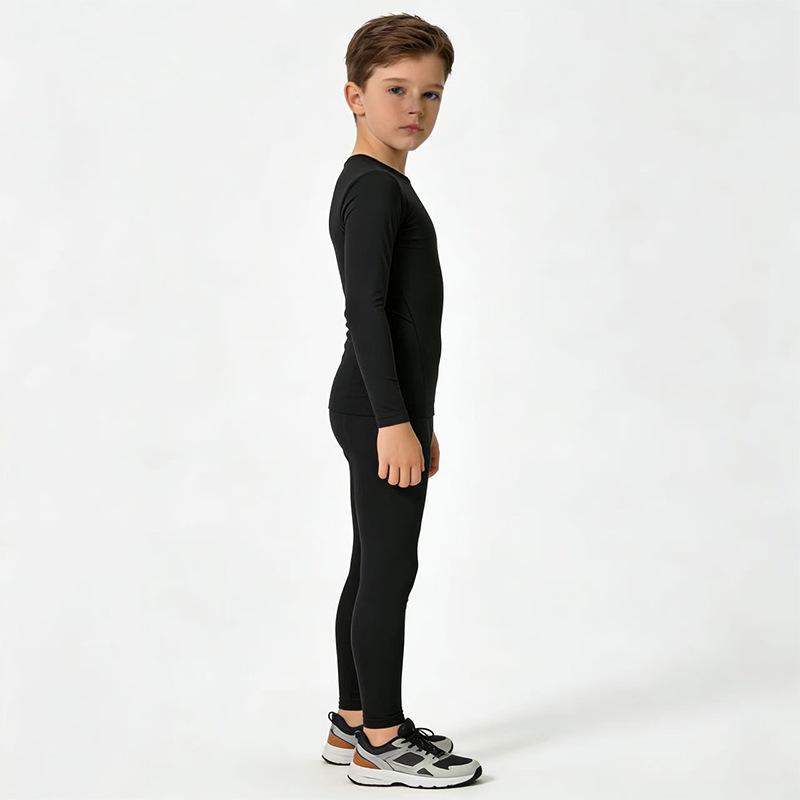 Children's Autumn-Winter Quick-Dry Compression Set: Breathable Long-Sleeve Top & Pants for Men's Sports, Fitness, and Running.