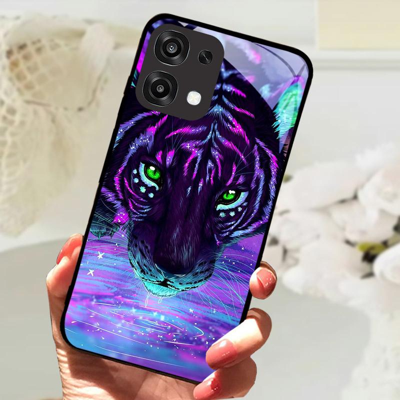 For Oppo A6 A 6 Pro F31 5G CPH2781 Case Fashion Painting Tempered Glass Cover For OPPO A6Pro Phone Fundas Protective Shell Coque