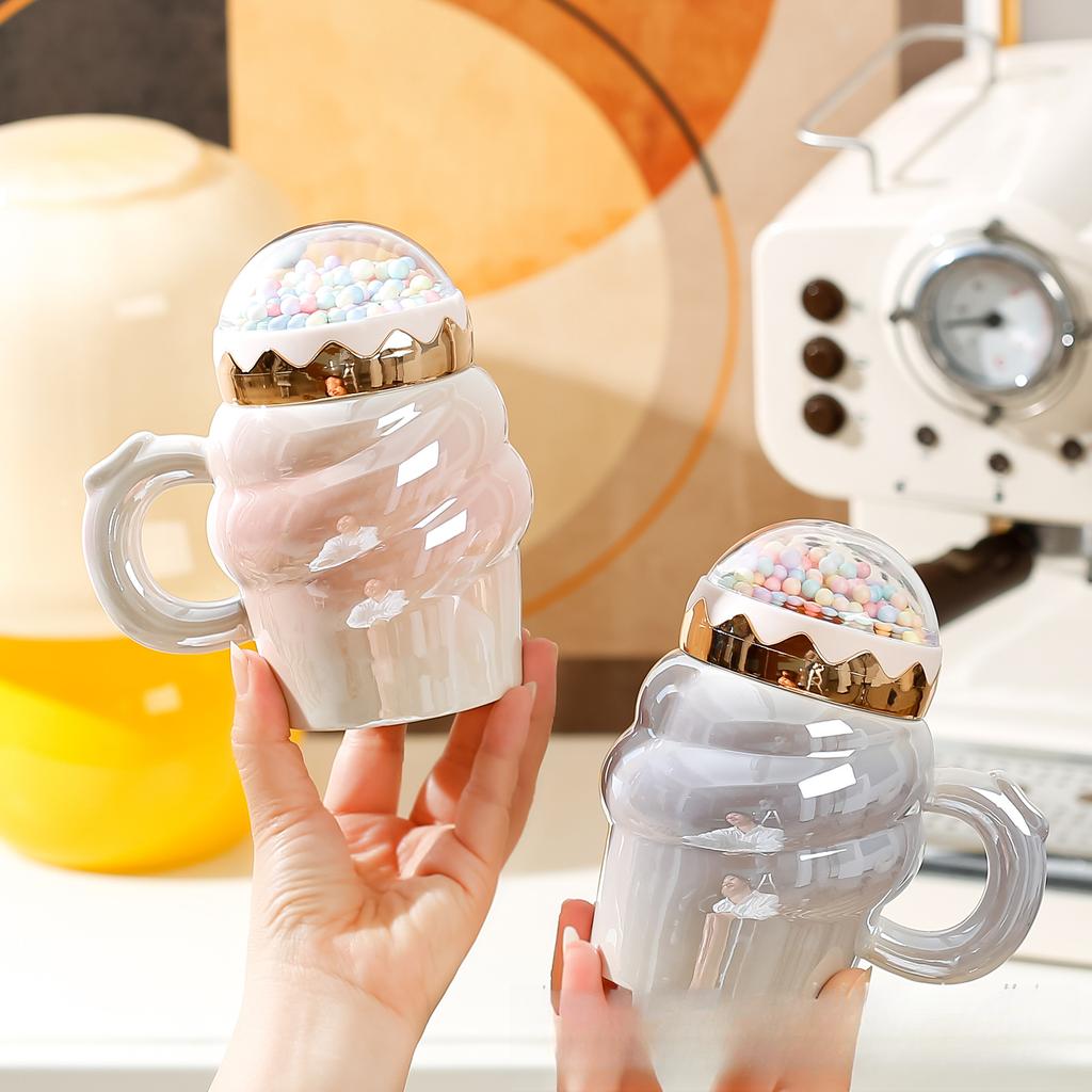Creative Ice Cream Mug High Value Ceramic Cup Household Water Cup Office Coffee Cup Event Gift