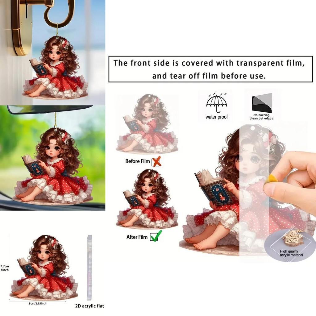 Car Playful Acrylic Hanging Decoration Featuring Bright Cartoon Design For Style Vehicle