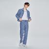 Lee X Randomevent Collaboration SS23 Pattern Printed Loose Fit Button Straight Leg Jeans Unisex Jeans Medium-Blue LUB005303201688A03694