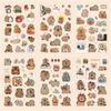 6 pièces/sac Autocollant Capybara Papeterie PET Autocollants Décoratifs Dessin Animé Autocollants Capybara pour Manuel