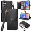 For Samsung Galaxy A06 4G Case RFID Blocking Zipper Pocket Leather Wallet Phone Cover
