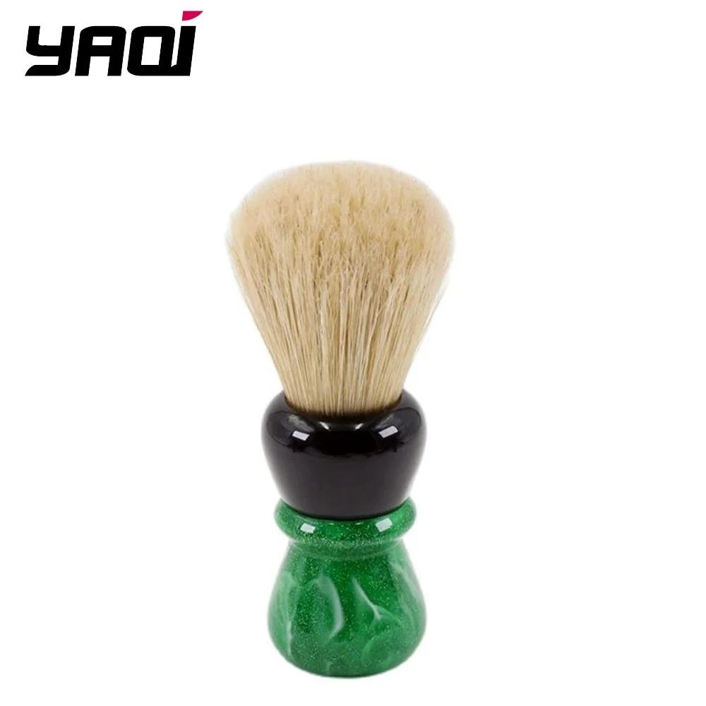 Помазок для бритья YAQI Green Viper 24 мм из щетины кабана с ручкой для влажного бритья для мужчин, высота ручки 66 мм и размер пучка 54 мм