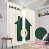 2pcs 2D Flat Printing Curtains Espresso Coffee Cup Home 100% Polyester Fabric Without Electricity Family Party for Indoor