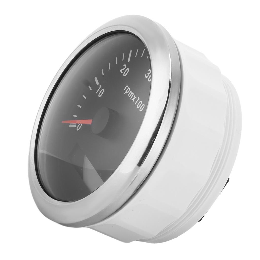 Tachometer 85mm 3.35in 0‑6000RPM Colourful Backlight Adjustable Universal for Engineering MachineryBlack