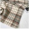 Wool Plaid Thickened Warm Scarf Men Women's New Winter Japanese Style Couple Neck Warmer High-End Feel