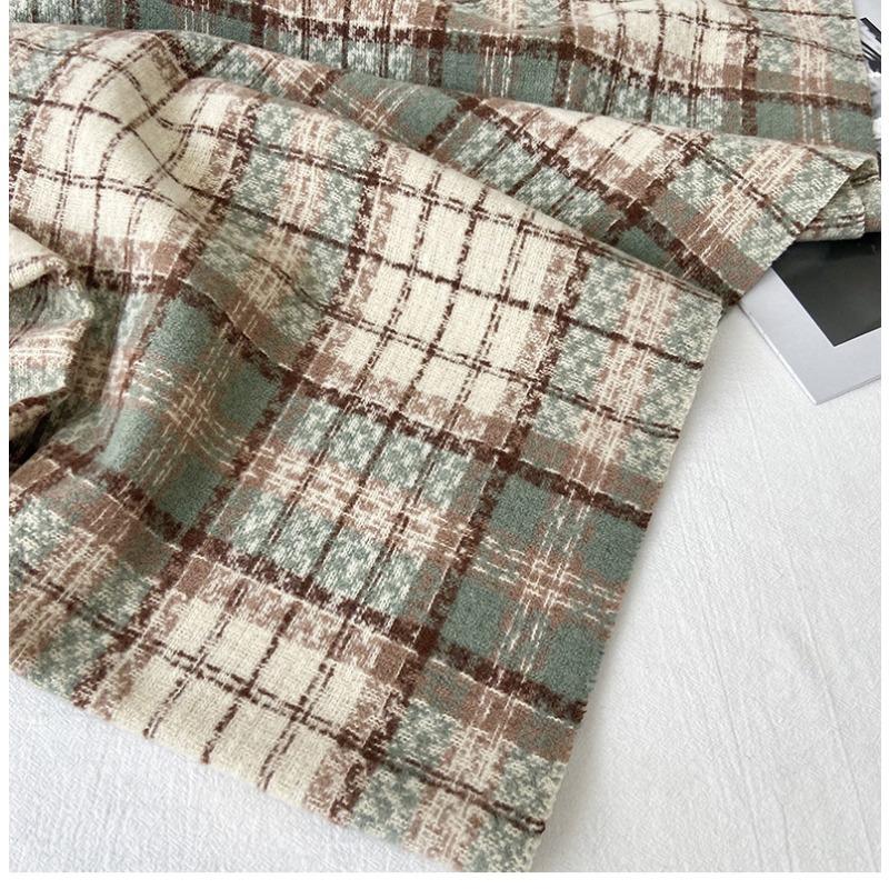 Wolle Plaid Verdickter Warmer Schal Herren Damen Neu Winter Japanischer Stil Paar Halswärmer High-End Gefühl