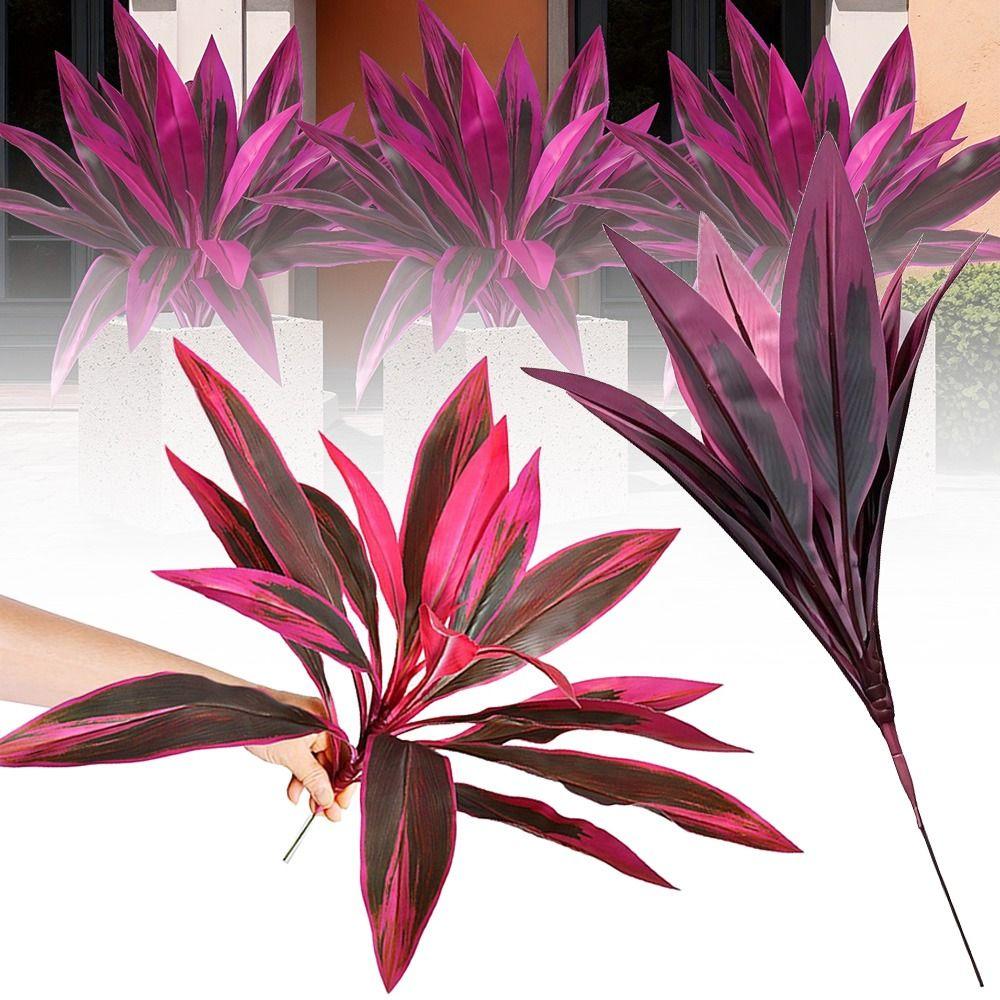 12 Leaves/18 Leaves Simulation Dragon Tree Branch Faux Brazilian Wood Plant Desktop Ornament