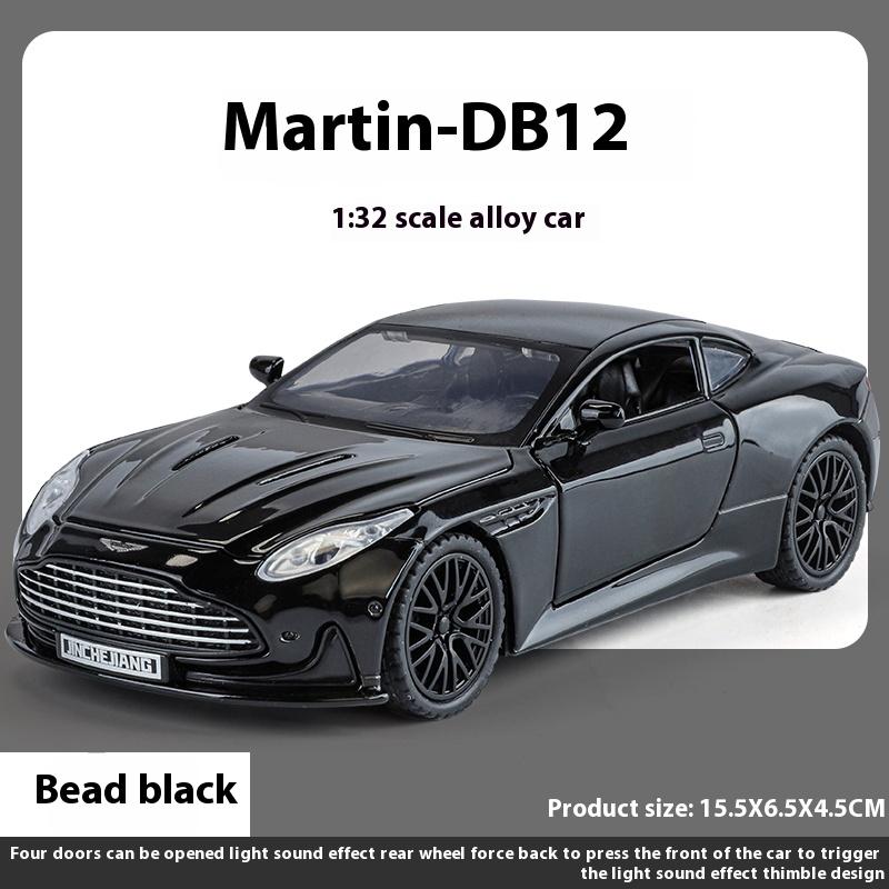 1/32 Scale Aston Martin DB12 GT Super Sports Car Alloy Diecast Metal Model Car Sound & Light Holiday Gift with Kid Children's Toy Car