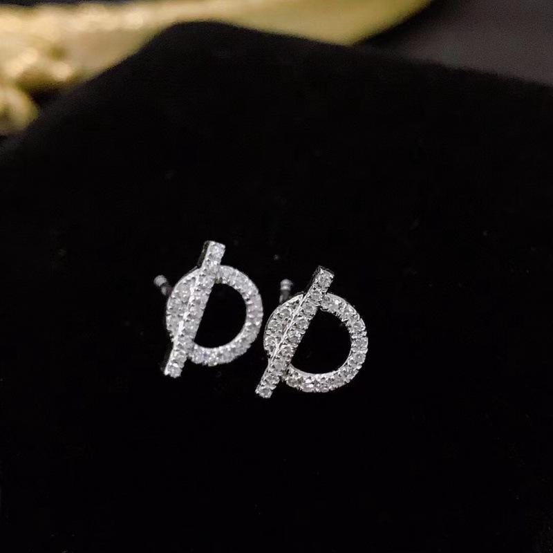 Korean Style Rhinestone Pig Nose Silver Earrings  Pendant Necklace Set сережек