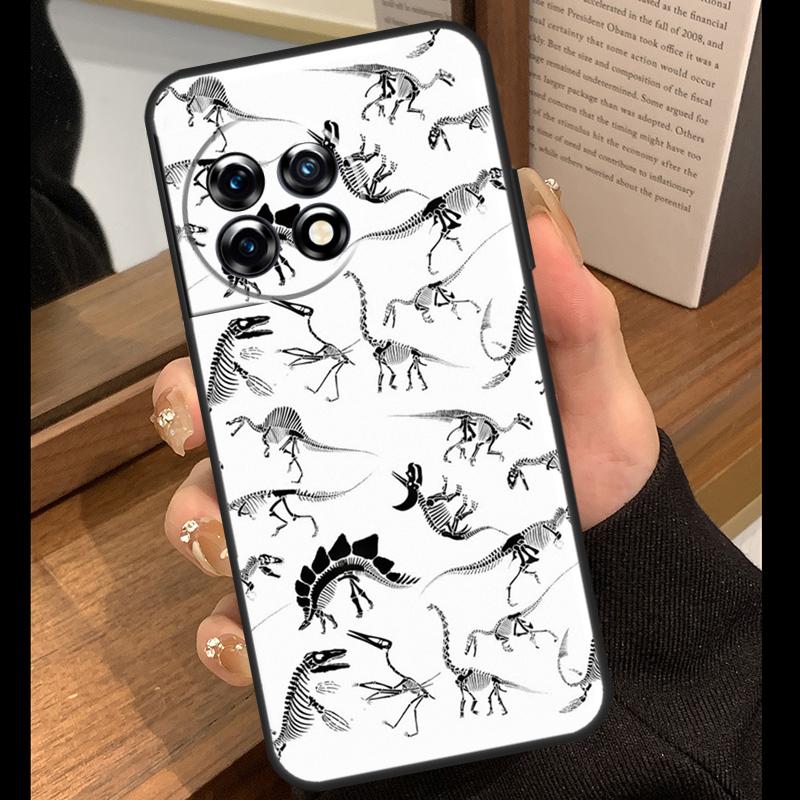 Skeleton Dinosaur Pattern Case For OnePlus 15 R 13T 13R 12R 10T 8T 13 12 11 9 10 Pro Nord 5 CE 4 2 3 Lite N20 N30 Cover