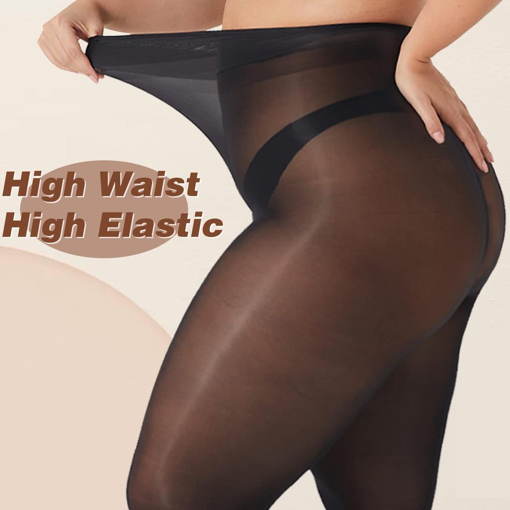 Luxury 40D Women's Plus Size Shimmer Glossy Sheer Tights Seamless Shiny Nylon Silky Pantyhose Oil Pearlescent Stockings