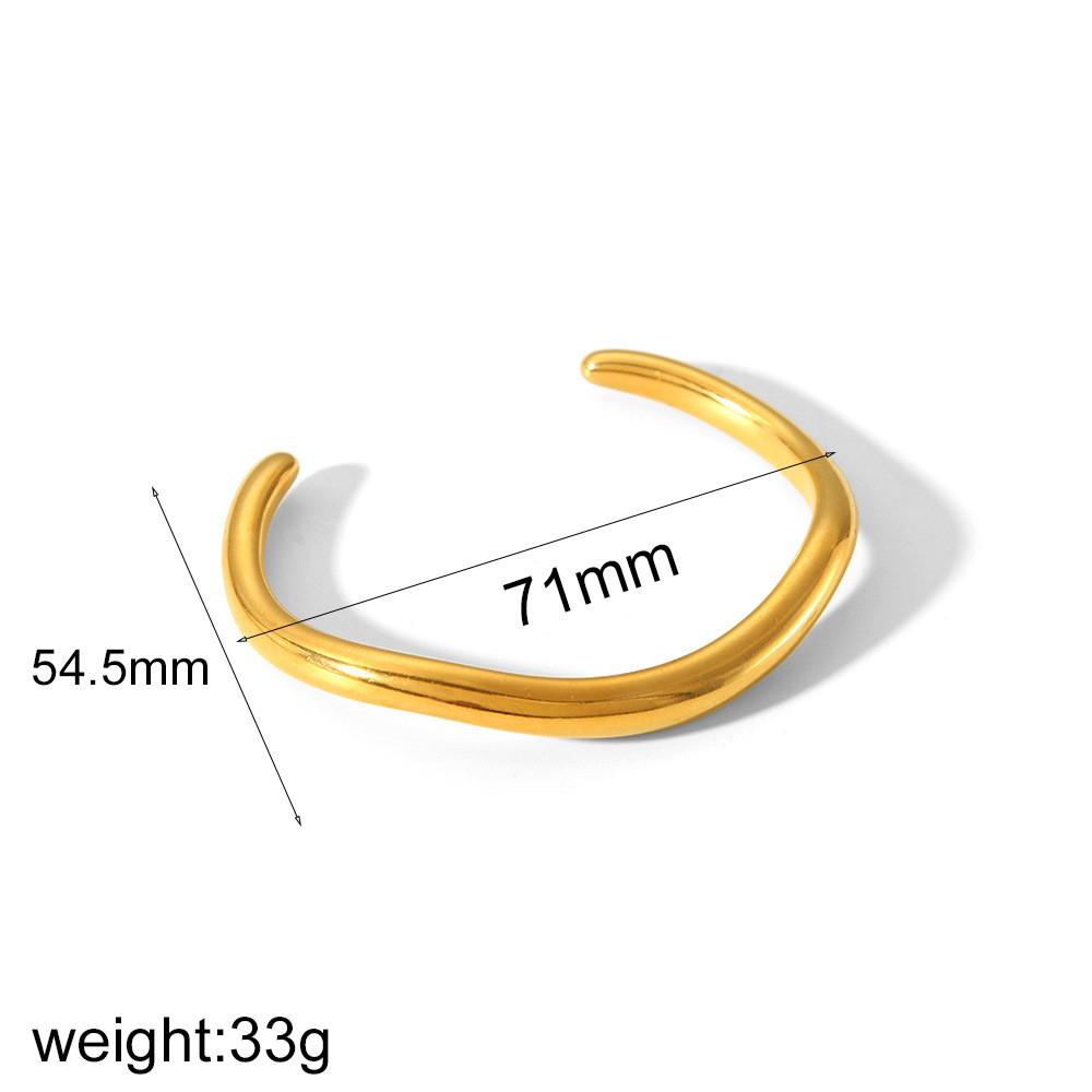 Stainless Steel Geometric Cuff Bracelet With Gold Plating For Trendy Fashion Enthusiasts Gold A