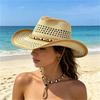 European and American accessories, western cowboy hat, retro ethnic style jazz hat, spring and summer men's and women's sunscreen hollow sun hat